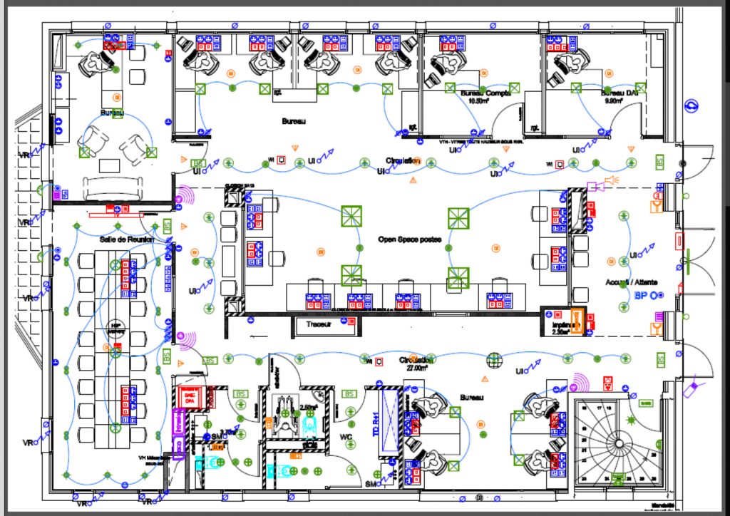 Dessin implantation électrique